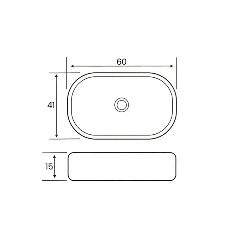 Bathcore countertop basin Ceramic material Width 60 cm - Matte dark gray color