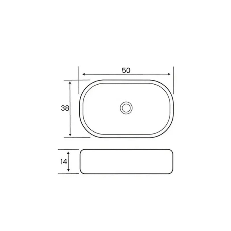 Aufsatzwaschbecken Bathcore, Material Keramik, Breite 50 cm, Marmorierung – Farbe Weiß