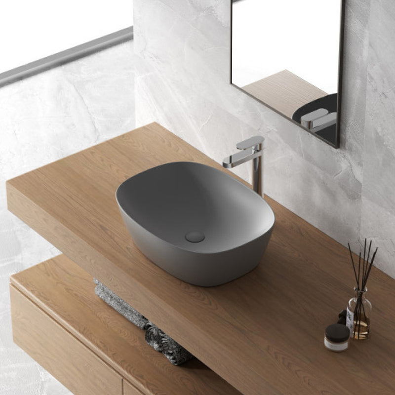 Bathcore countertop basin Ceramic material Width 50 cm - Color matt dark grey
