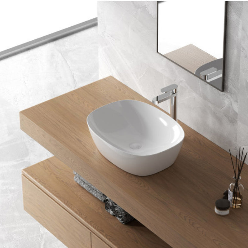 Bathcore countertop basin Ceramic material Width 50 cm - Color glossy White