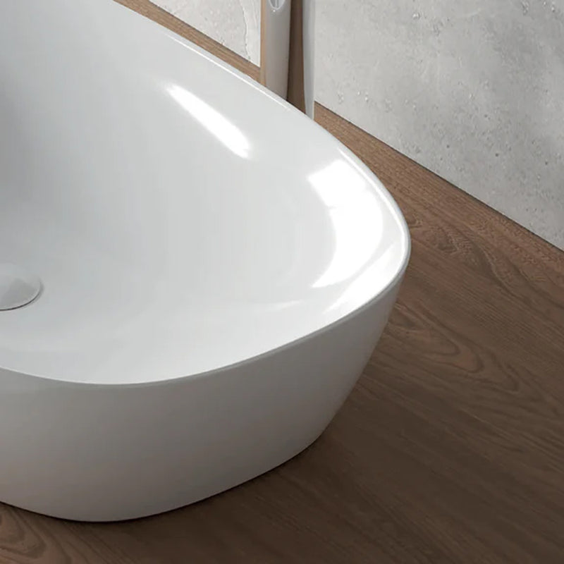Bathcore countertop basin Ceramic material Width 50 cm - Color glossy White