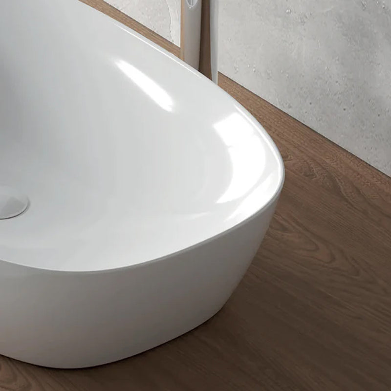 Aufsatzwaschbecken Bathcore, Material Keramik, Breite 60 cm – Farbe glänzendes Weiß
