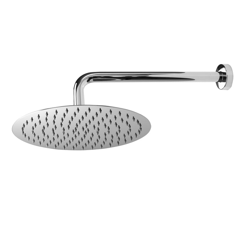 Soffione doccia tondo Ares ultraslim diametro 30 cm con braccio doccia in acciaio inox lucidato by CeramicStore | Lo specialista del tuo bagno