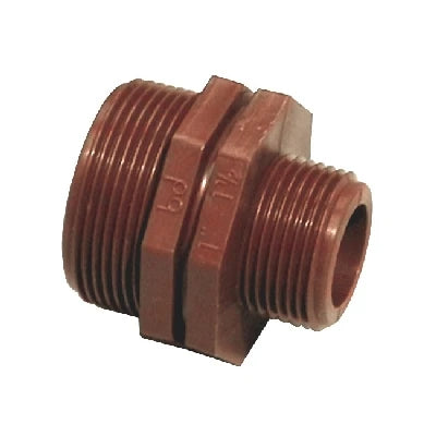 Nipple ridotto in pp marrone 1 1/2 x 1