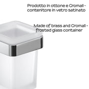 Portaspazzolini in Ottone e Cromall Gedy serie Samoa - Cromato