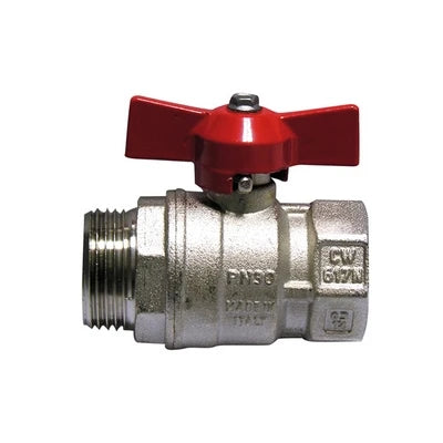 Valvola a sfera mf con farfalla leva rossa 3/4 dn 20 f-brico