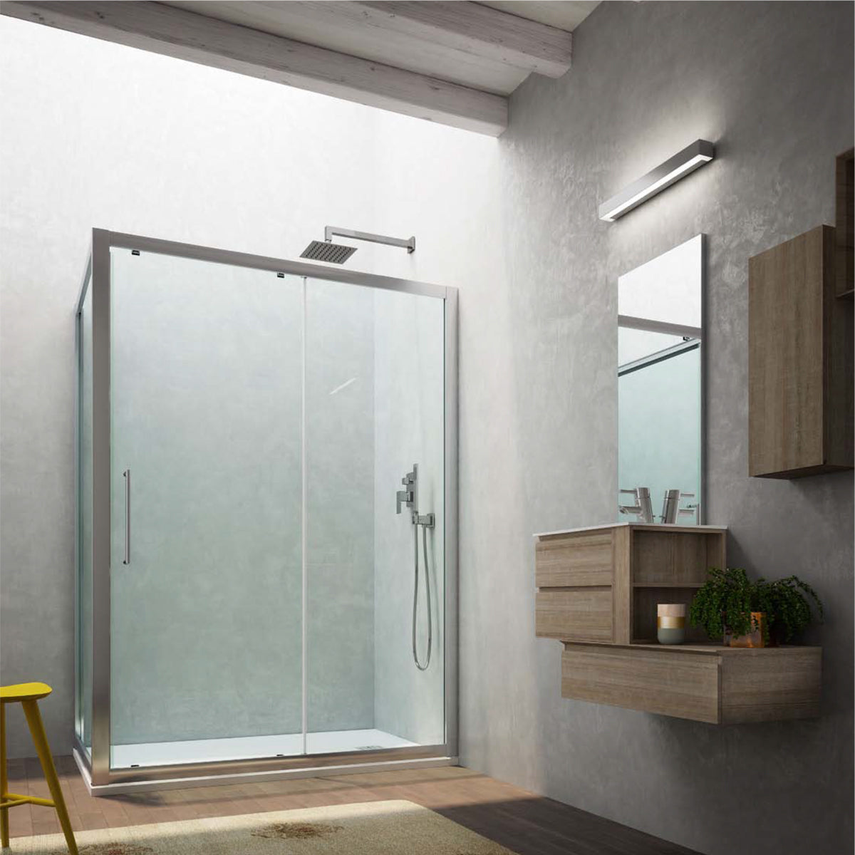 Porta Doccia Scorrevole 110 cm in cristallo trasparente 6 mm Minerva by CeramicStore | Lo specialista del tuo bagno