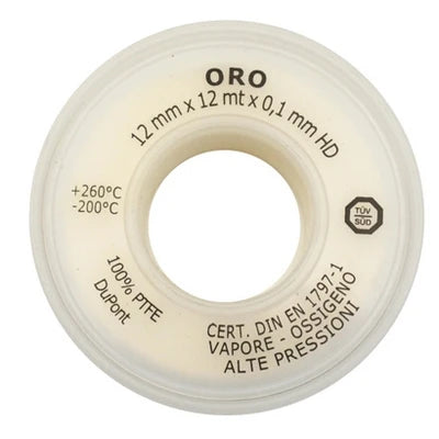 Nastro ptfe teflon oro 12mm x 12mt x 0.10mm oro