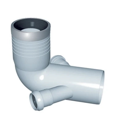 Curva wc prolungata 2 attacchi con guarnizione e tappo d. 90-116-40