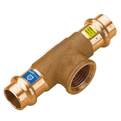 T in bronzo a pressare fxfxfil f acqua/gas diam. 18 x 1/2