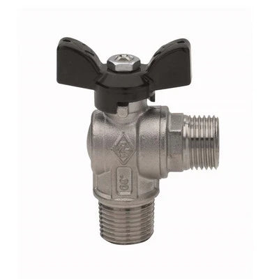 Valvola a sfera a squadra fil. m att. m per tubo flessibile uni 9891 1/2 x 1/2 dn 15 pn 30