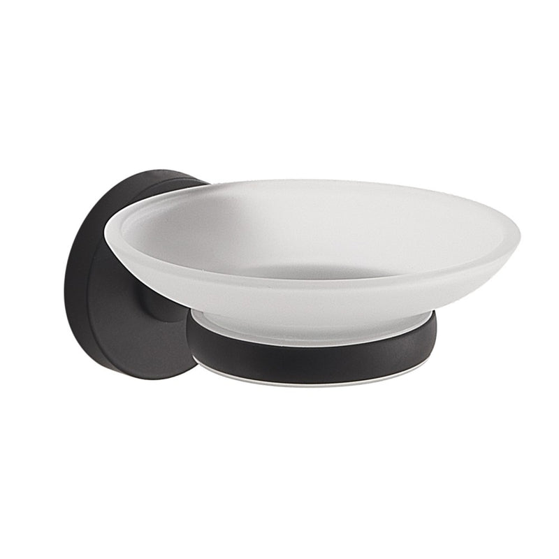 Portasapone in Acciaio Inox e Cromall Gedy serie Felce - Nero Matt