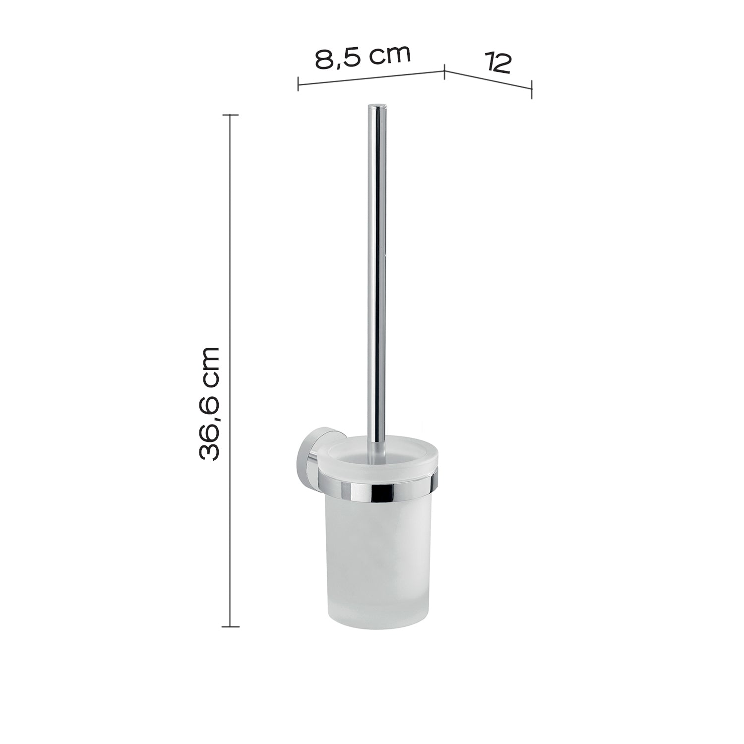 Scopino a muro con ciuffo in setole in Acciaio Inox Eros di Gedy - Cromato by CeramicStore | Lo specialista del tuo bagno