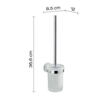 Scopino a muro con ciuffo in setole in Acciaio Inox Eros di Gedy - Cromato by CeramicStore | Lo specialista del tuo bagno