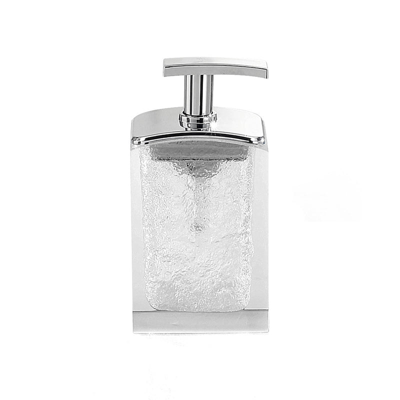 Dosasapone con erogatore in plastica cromata Gedy serie Antares - Bianco