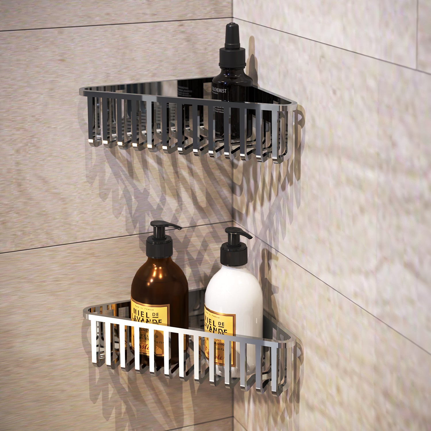 Portaoggetti doccia angolare modello Tiberio di Gedy - Cromato by CeramicStore | Lo specialista del tuo bagno