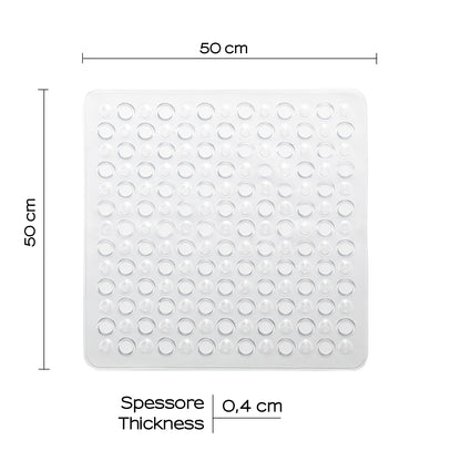 Tappeto antiscivolo doccia 50x50 modello Maim di Gedy - Trasparente by CeramicStore | Lo specialista del tuo bagno