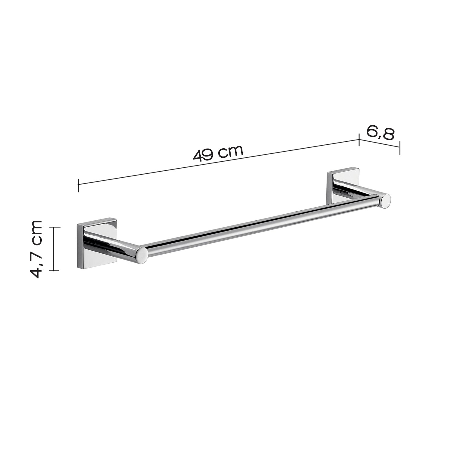 Portasalviette a muro 45 cm Fuji di Gedy - Cromato by CeramicStore | Lo specialista del tuo bagno