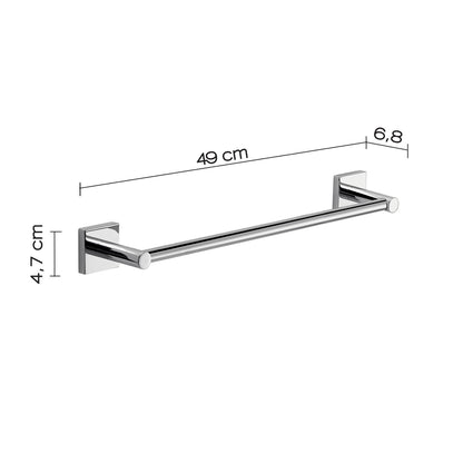 Portasalviette a muro 45 cm Fuji di Gedy - Cromato by CeramicStore | Lo specialista del tuo bagno