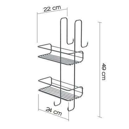 Portaoggetti doccia rettangolare appendibile a 2 ripiani di Gedy modello Tito - Cromato by CeramicStore | Lo specialista del tuo bagno