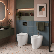 Sanitari filomuro senza brida scarico traslato Domus Falerii collezione Multipla 52x36 cm bianco lucido