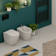 Sanitari Filomuro Rimless con copriwater Soft Close BathCore serie Infinity 53x36,5xH40 cm Avorio Opaco - Outlet