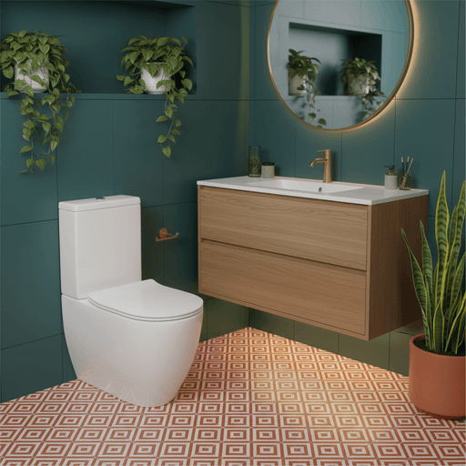 Vaso monoblocco filomuro Rimless modello Greta 65x38 cm con cassetta - Bianco