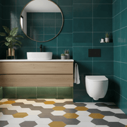 WC sospeso senza brida Domus Falerii collezione Fogliolina bianco con copriwater