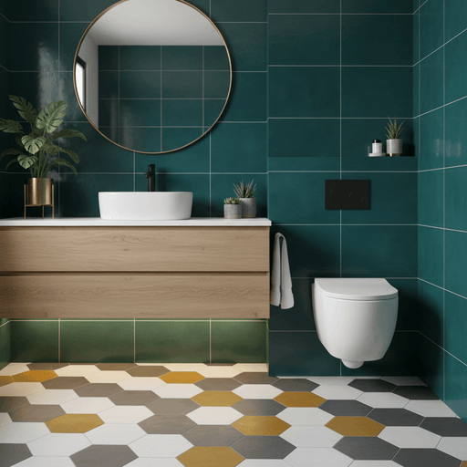 WC sospeso senza brida Domus Falerii collezione Fogliolina bianco con copriwater