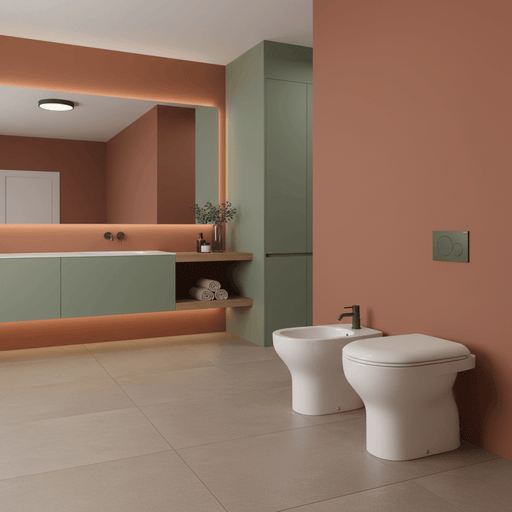 Sanitari distanziati da parete con coprivaso soft close 50x36xH41 cm Grace di Ceramica Globo  Bianco lucido