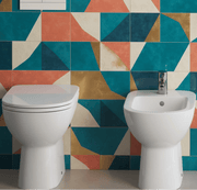 Coppia di sanitari filomuro Dolomite Gemma 2 Wc + Sedile Soft Close e Bidet