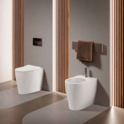 Sanitari filomuro senza brida scarico traslato Domus Falerii collezione Multipla 52x36 cm bianco lucido