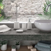 Portaspazzolini da appoggio in ceramica Gedy modello Marika - Bianco