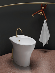 Sanitari a terra distanziati da parete Domus Falerii Mascalzone Light Chiusura Tradizionale 35x48 cm