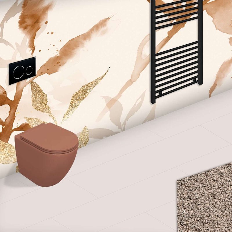 Sanitari Filomuro Rimless con copriwater Soft Close BathCore serie Infinity 53x36
