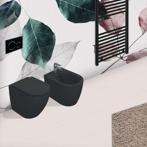 Sanitari Filomuro Rimless con copriwater Soft Close BathCore serie Infinity 53x36