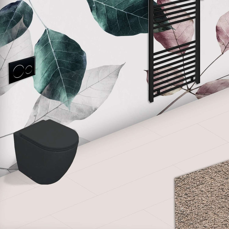 Sanitari Filomuro Rimless con copriwater Soft Close BathCore serie Infinity 53x36