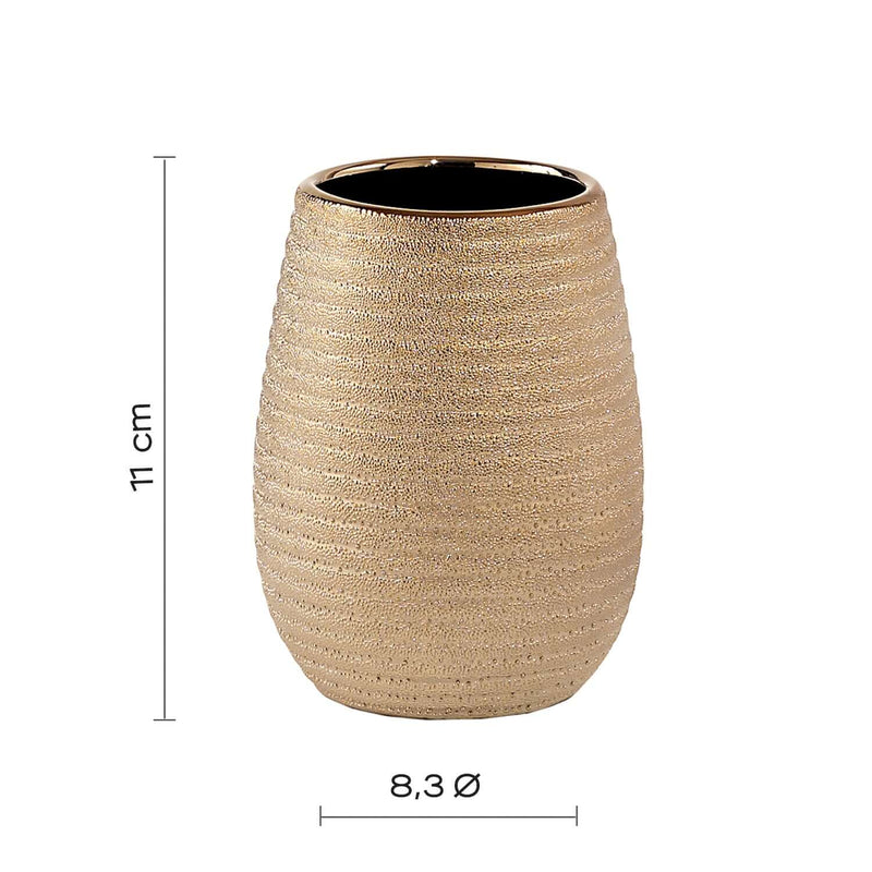 Portaspazzolini da appoggio in ceramica Gedy modello Astrid - Oro