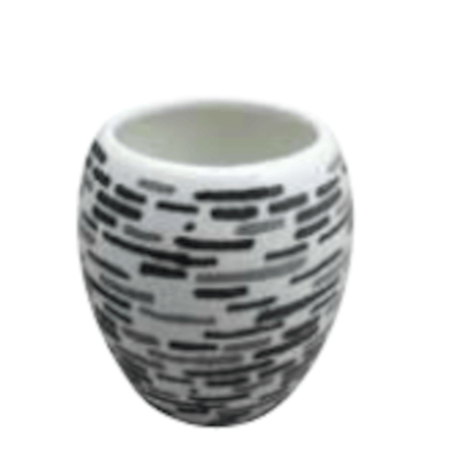 Bicchiere Portaspazzolino in ceramica mattone grigio collezione CARAMIDA