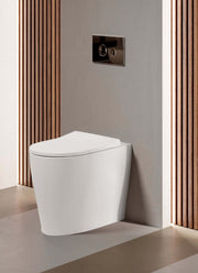 WC filomuro scarico traslato Domus Falerii collezione Multipla 52x36 cm con copriwater bianco lucido
