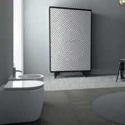Santari filomuro serie Skip 55 in ceramica bianca con coprivaso chiusura tradizionale - Disegno Ceramica