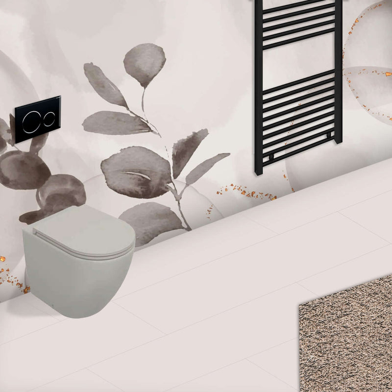 Sanitari Filomuro Rimless con copriwater Soft Close BathCore serie Infinity 53x36