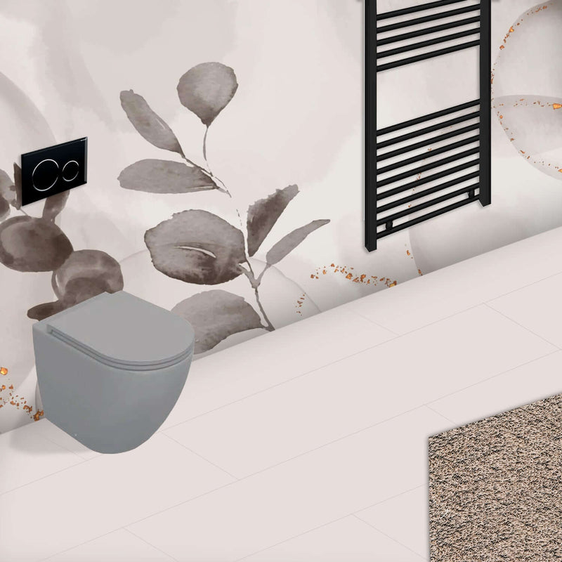 Sanitari Filomuro Rimless con copriwater Soft Close BathCore serie Infinity 53x36