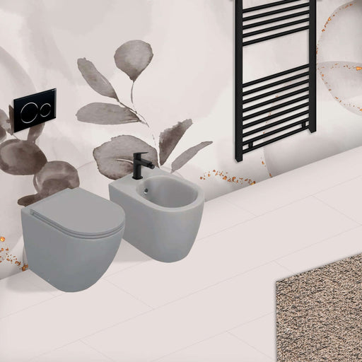 Sanitari Filomuro Rimless con copriwater Soft Close BathCore serie Infinity 53x36