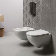 Bidet sospeso serie Forever 50 in ceramica bianca lucida - Disegno Ceramica