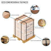 Coppia sanitari filomuro con scarico Traslato Ceramica Dolomite modello Mirto 55x36 cm con sedile Softclose