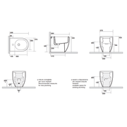 Sanitari filomuro senza brida 53x37 cm collezione Flo Kerasan con sedile soft close