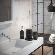 Portaspazzolini in ceramica di Gedy serie Chantal - Nero Matt