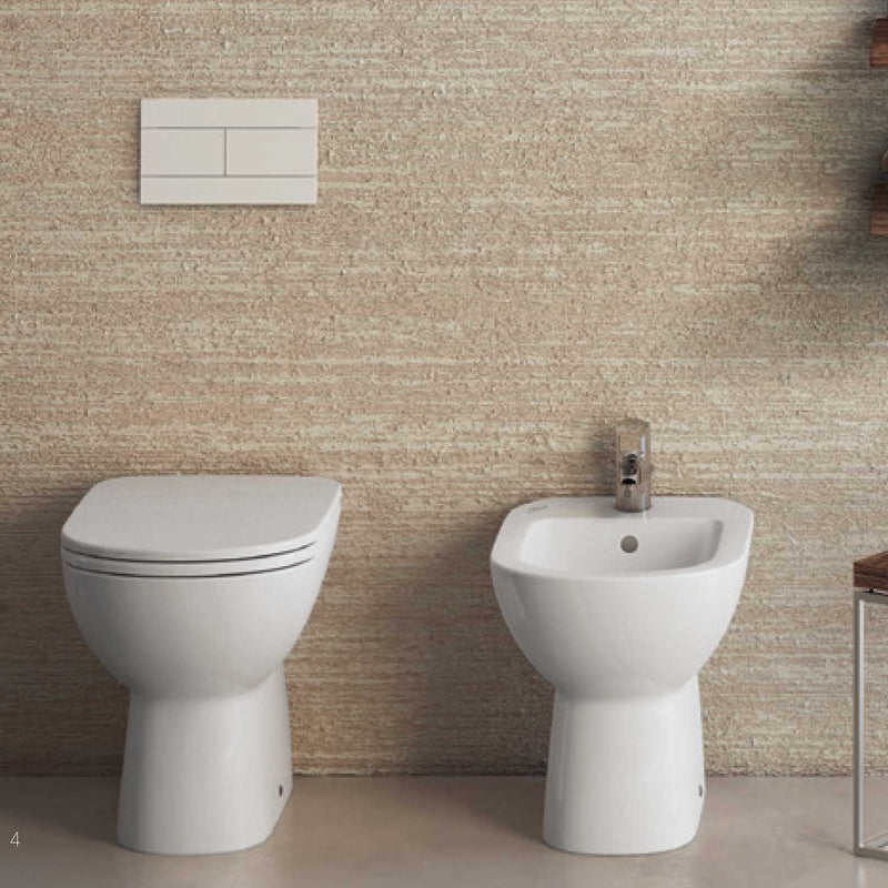 Coppia di sanitari filomuro Dolomite Gemma 2 Wc + Sedile Soft Close e Bidet