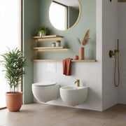 Coppia di sanitari sospesi rimless Axa modello Glomp 51x36